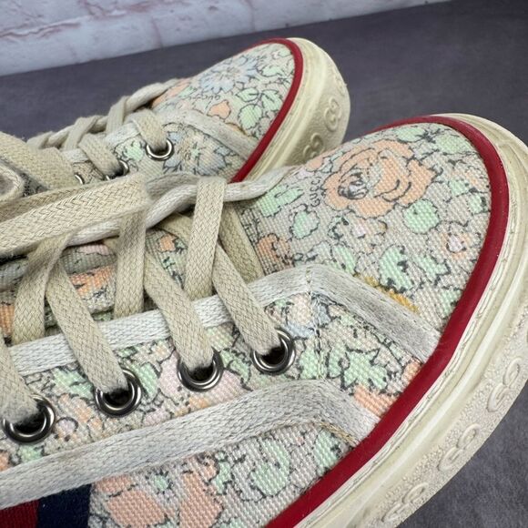 Gucci Floral Liberty Ace Web Sneakers 8.5 - Picture 7 of 12
